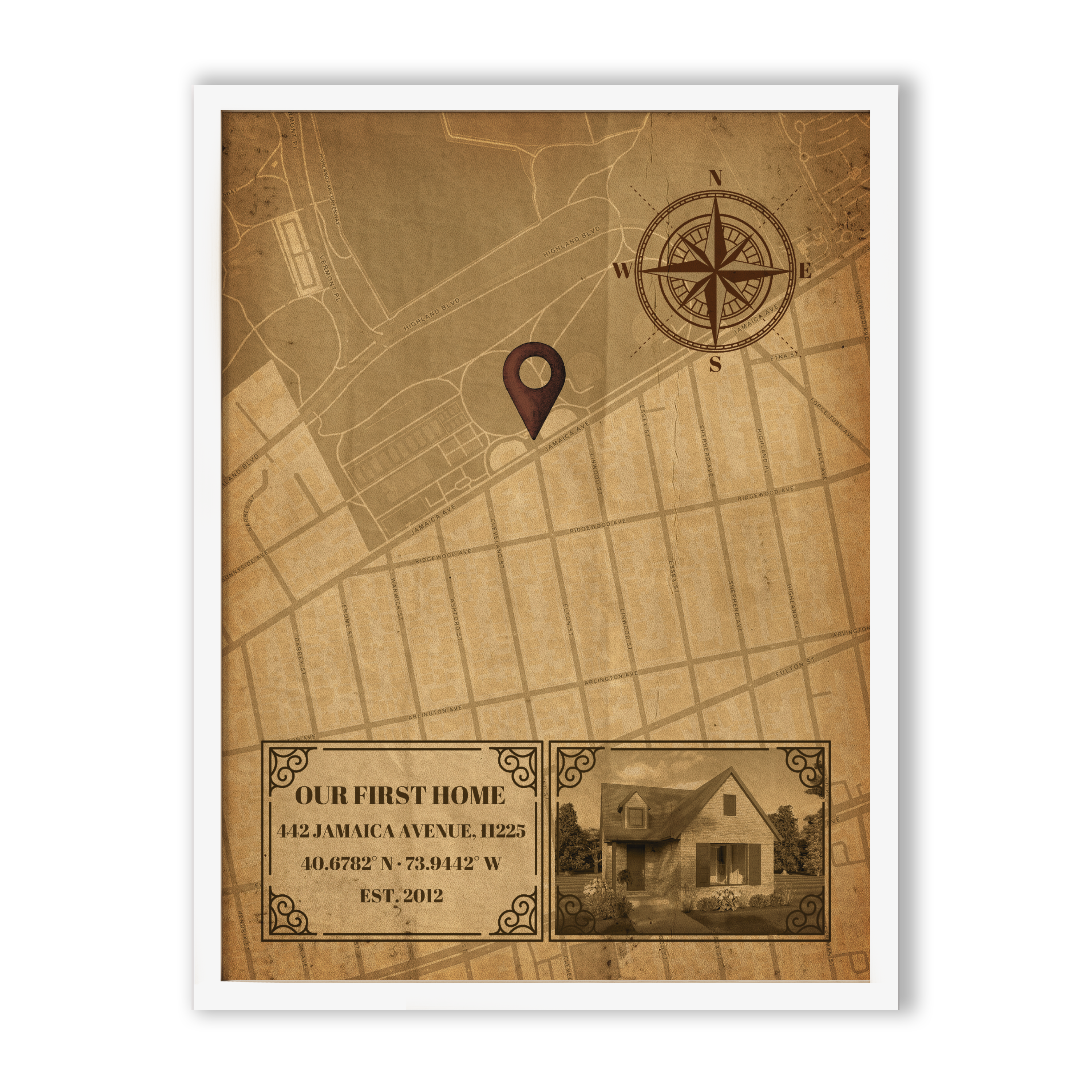 Memory Lane Vintage Map Wall Art