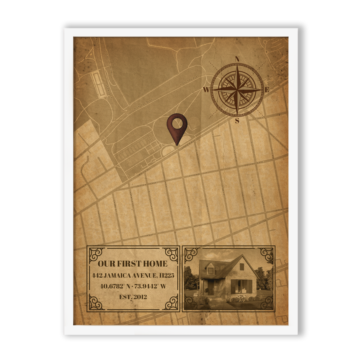 Memory Lane Vintage Map Wall Art